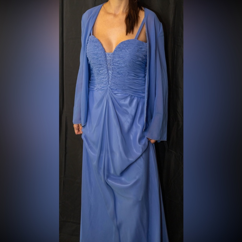 Blue corset chiffon dress